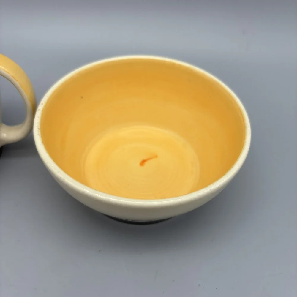 Susie Cooper Kestrel Yellow Tango Creamer And Open Sugar 1930's Vintage Art Deco